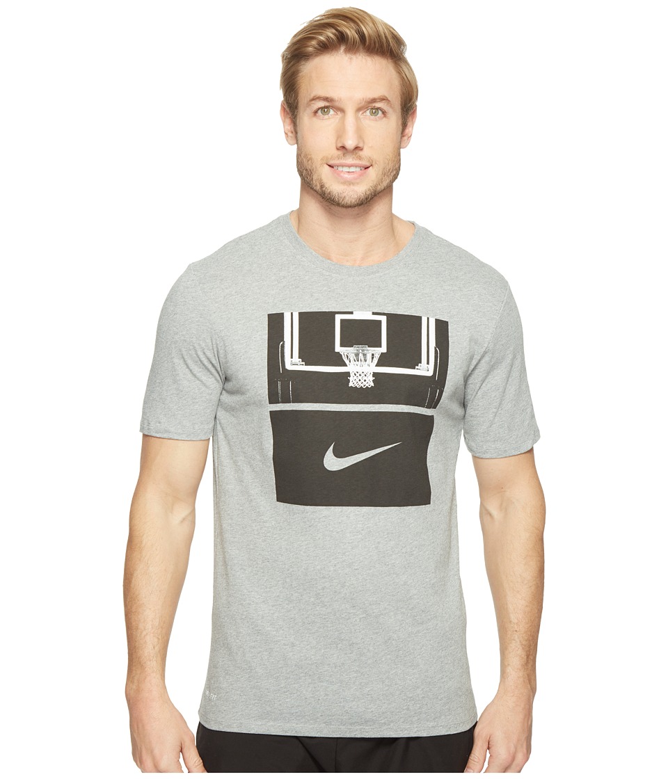 Nike Dry Basketball Hoop T-Shirt (Dark Grey Heather/Dark Grey Heather/Black) Men