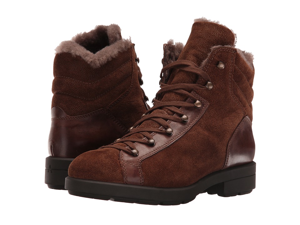 Aquatalia Lettie Fur (Chestnut Pebbled Suede/Calf) Women
