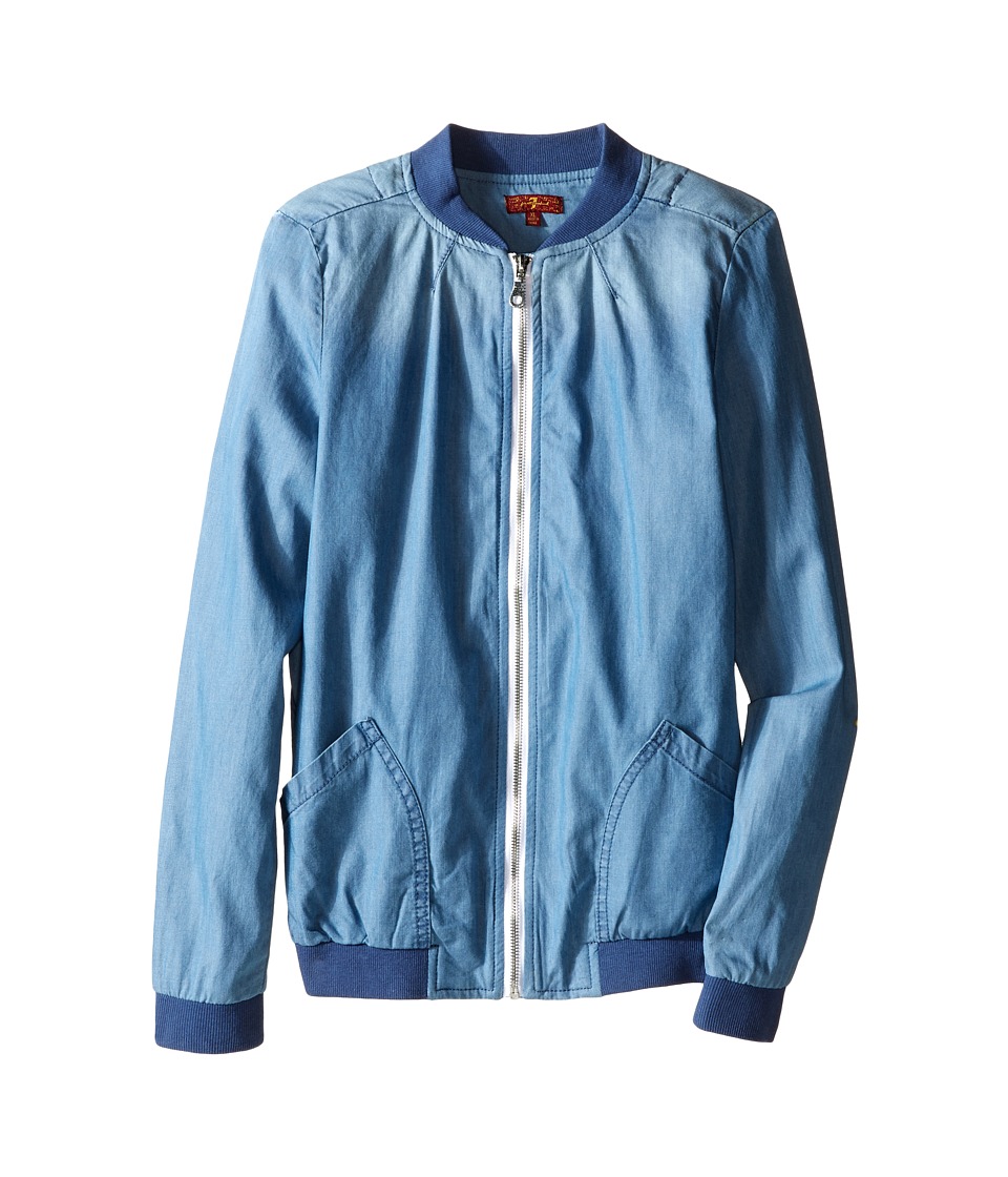 7 For All Mankind Kids Tencel Bomber Jacket (Big Kids) (Methyl Blue) Girl