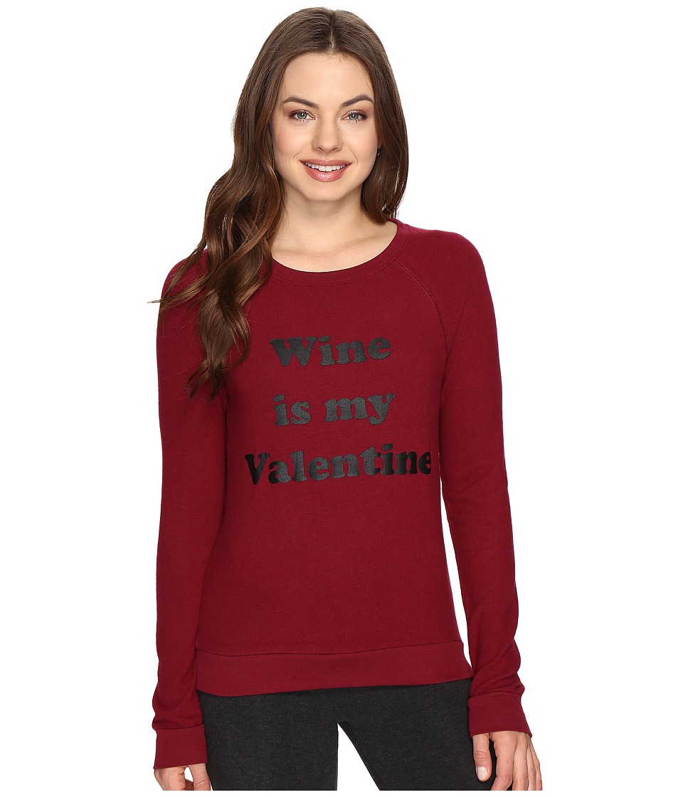 P.J. Salvage Wine Is My Valentine Sweatshirt (Merlot) Women