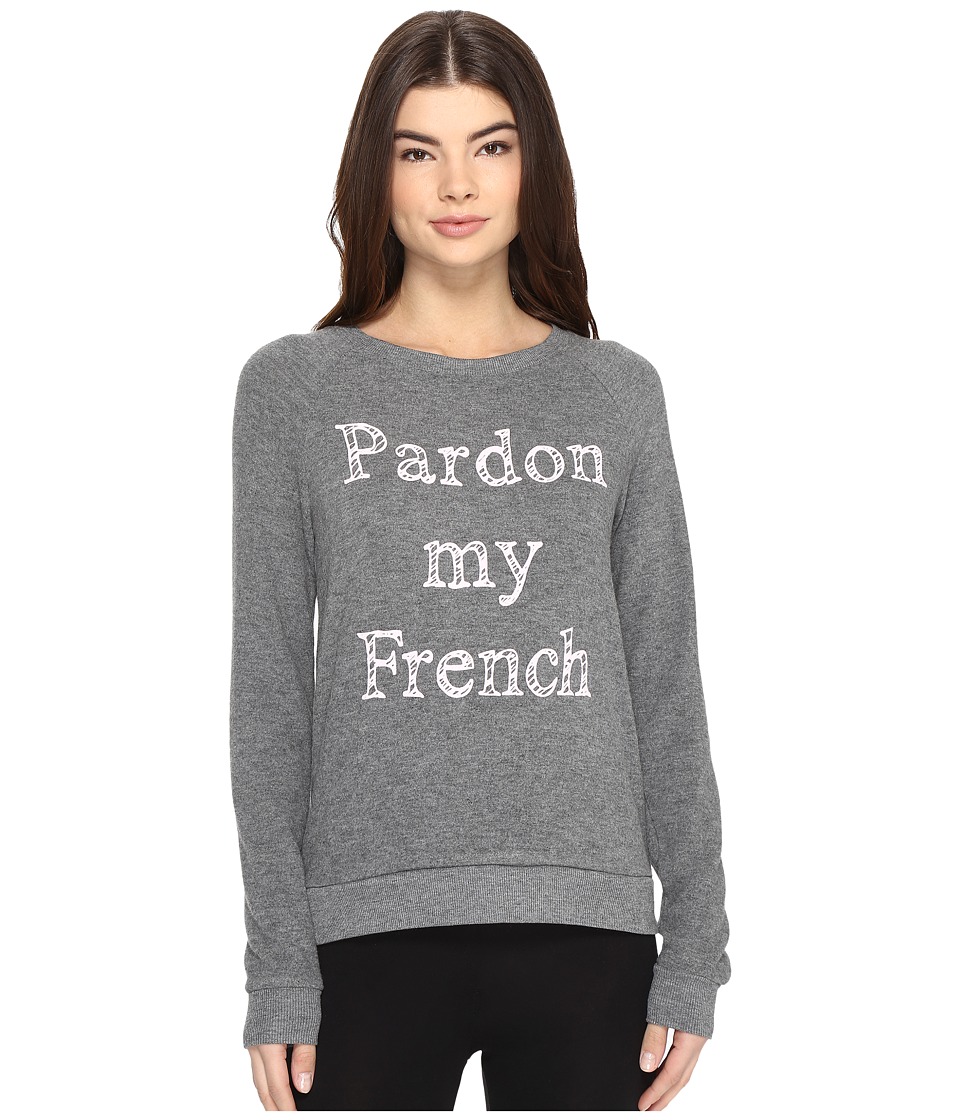 P.J. Salvage Pardon My French Sweatshirt (Charcoal) Women