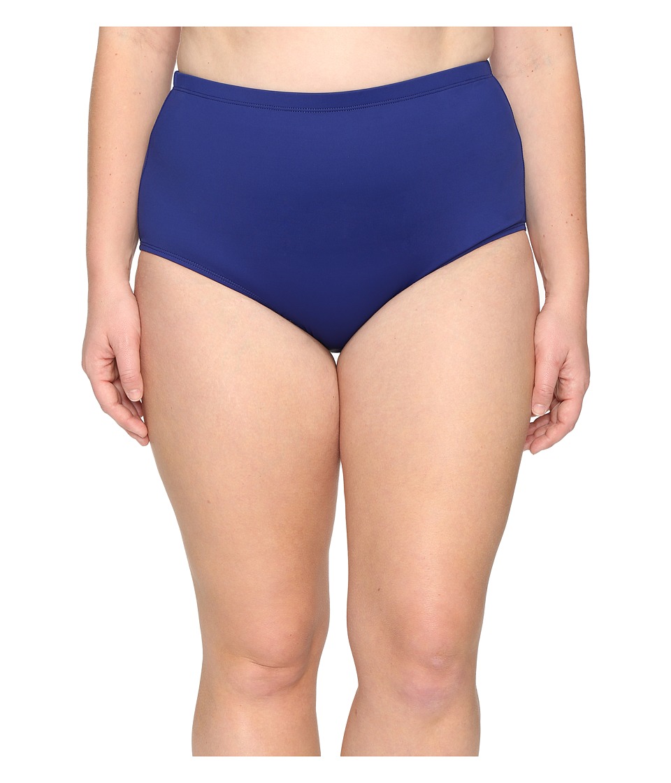 La Blanca Plus Size Island Goddess Solid Hipster (Midnight) Women