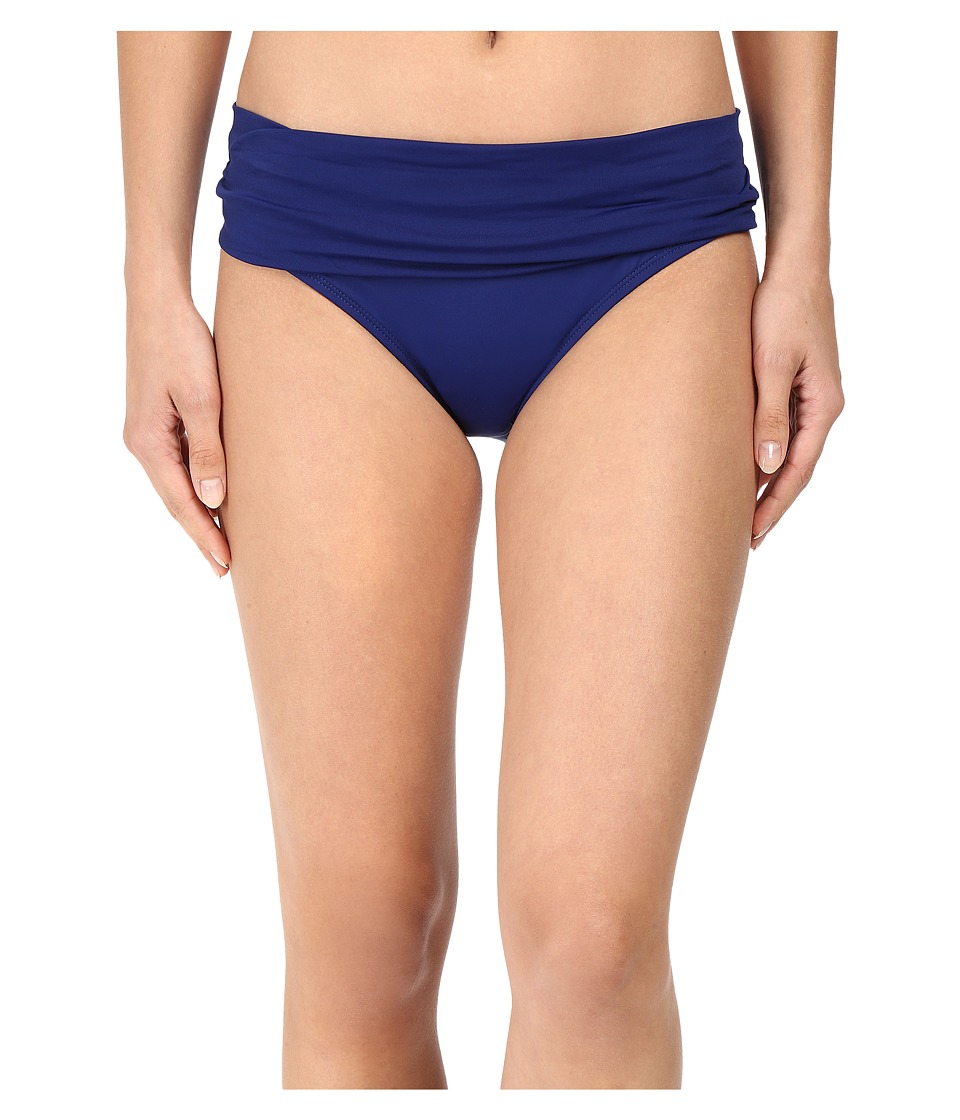 La Blanca Island Goddess Shirred Waist Hipster Bottom (Midnight) Women