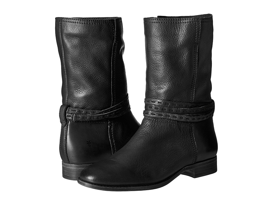 Frye Cara Pickstitch Mid (Black Soft Vintage Bovine) Women