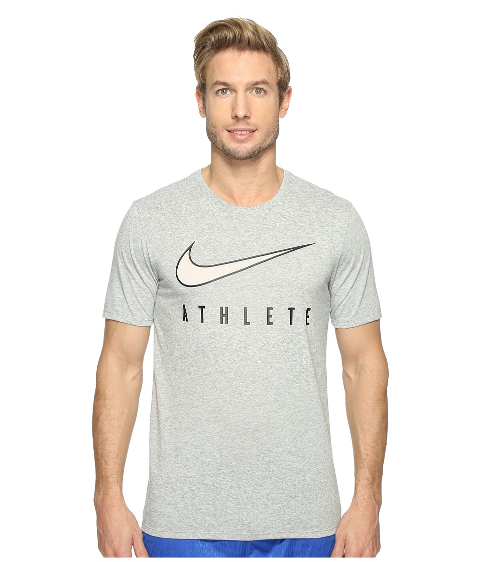 Nike Dry Athlete Training T-Shirt (Dark Grey Heather/Black) Men