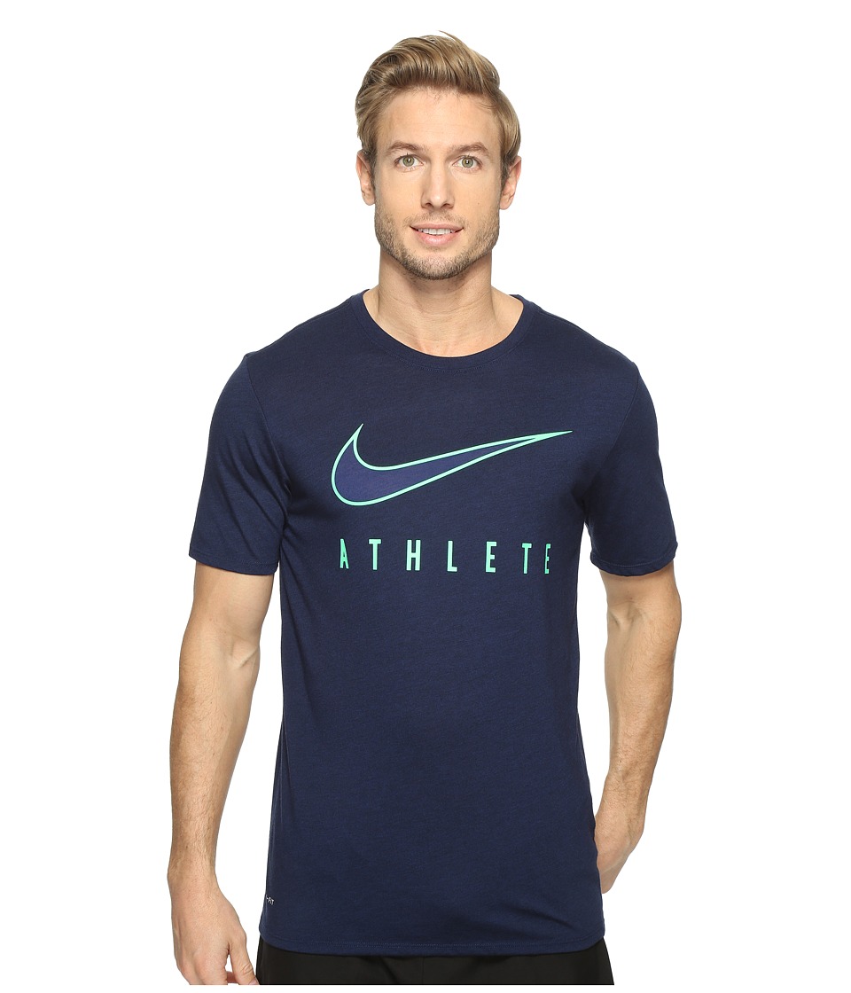 Nike Dry Athlete Training T-Shirt (Binary Blue/Black/Electro Green) Men