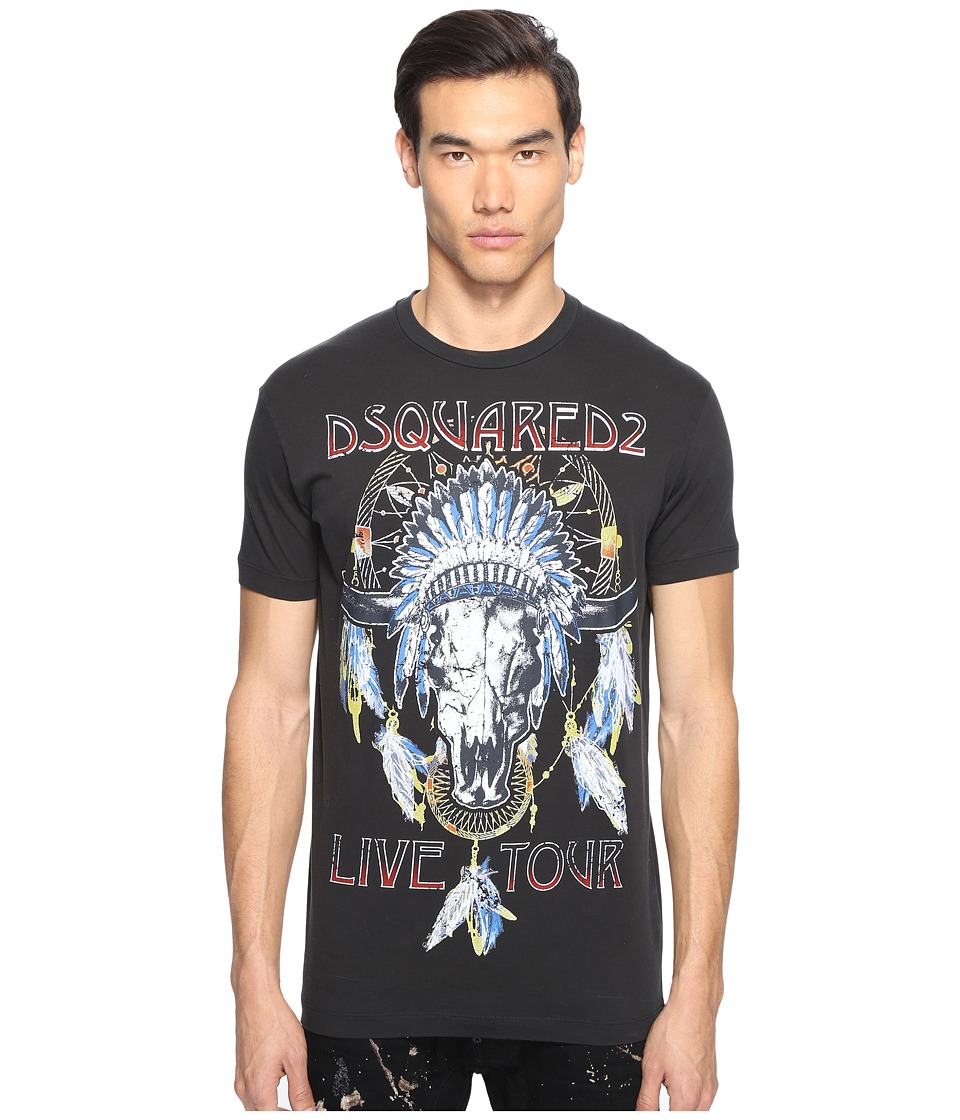 DSQUARED2 Glam Rock Tour T-Shirt (Black) Men