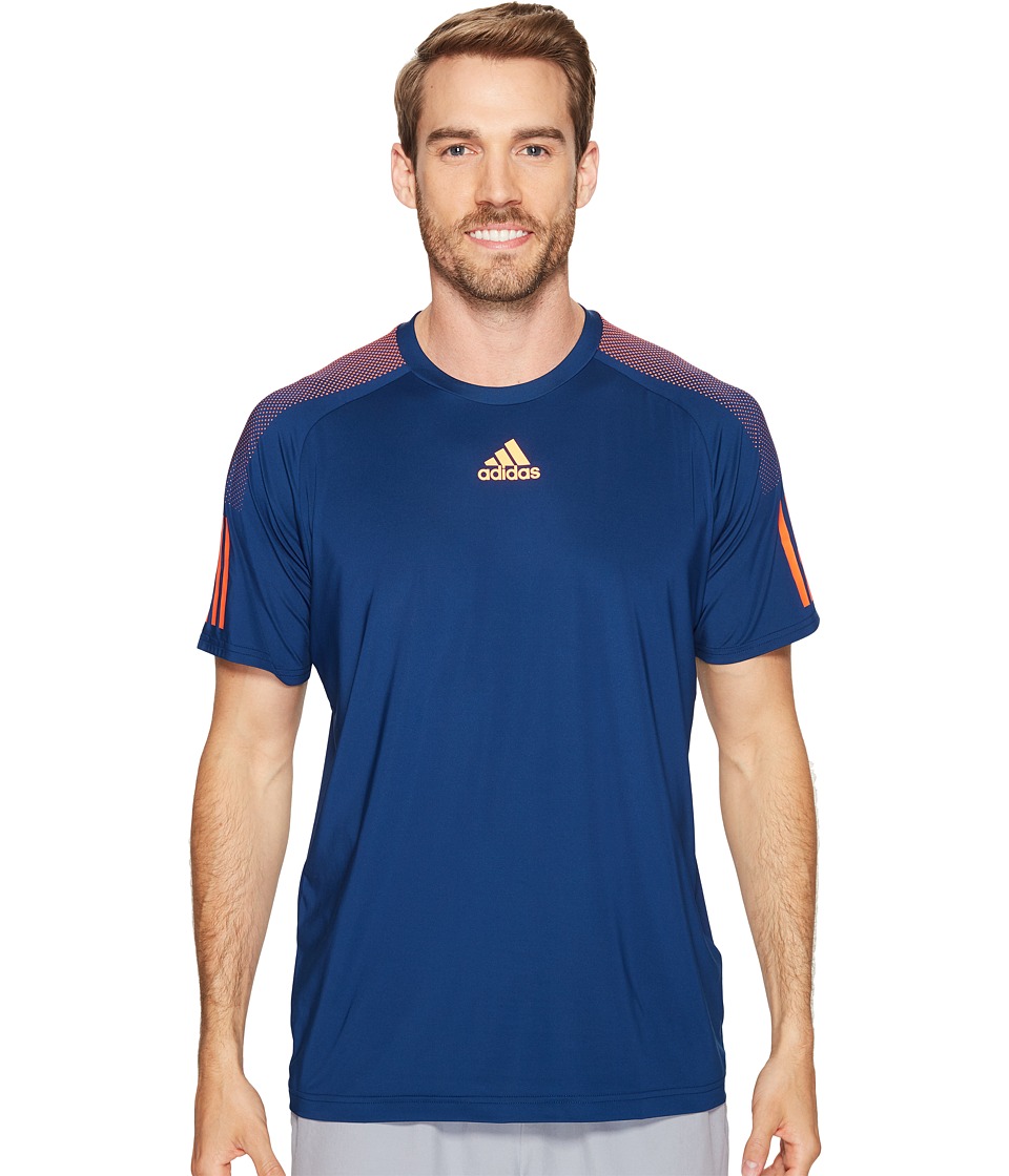 adidas Barricade Tee (Mystery Blue/Glow Orange) Men