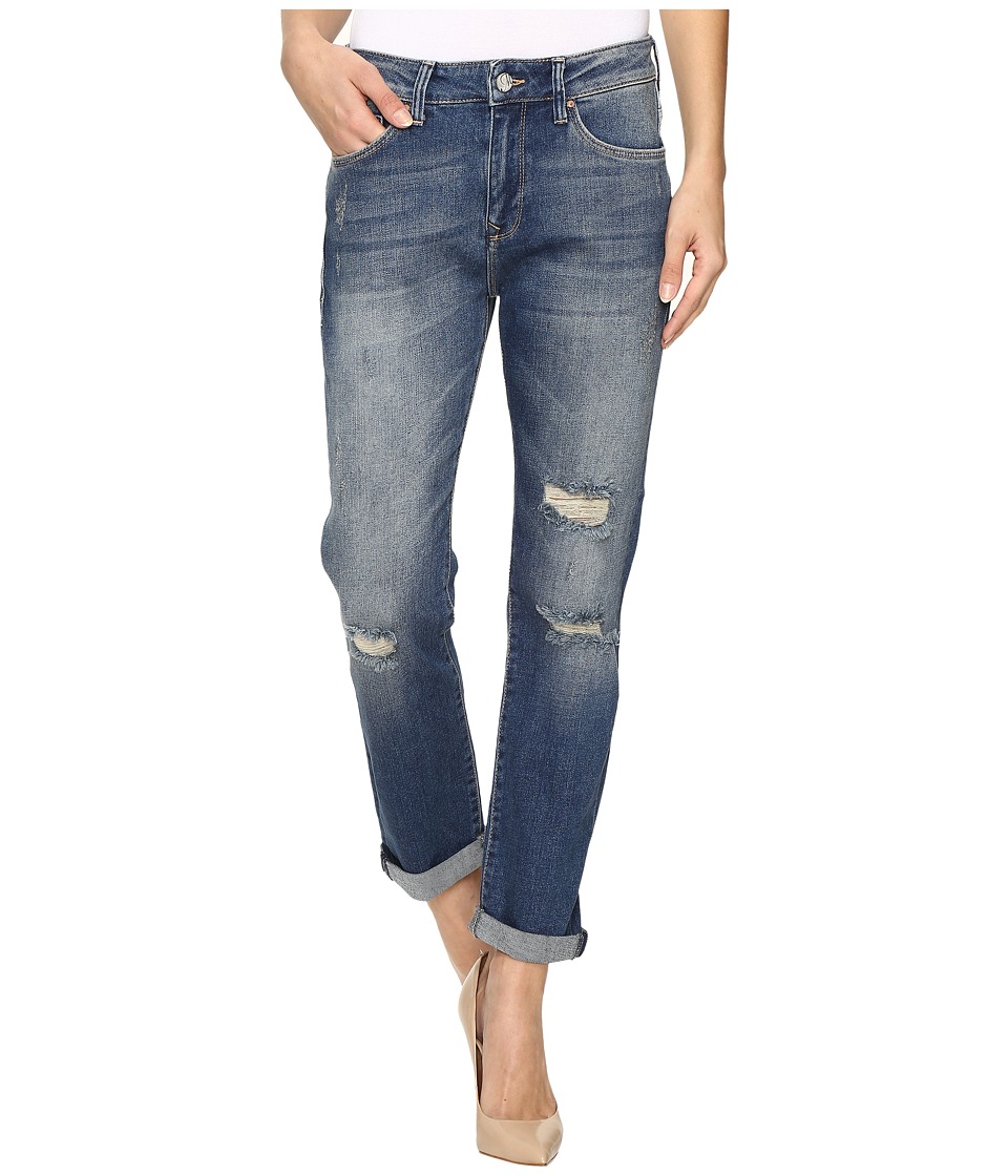 Mavi Jeans Brenda Boyfriend in Mid Blue Ripped 90s (Mid Blue Ripped 90s) Women
