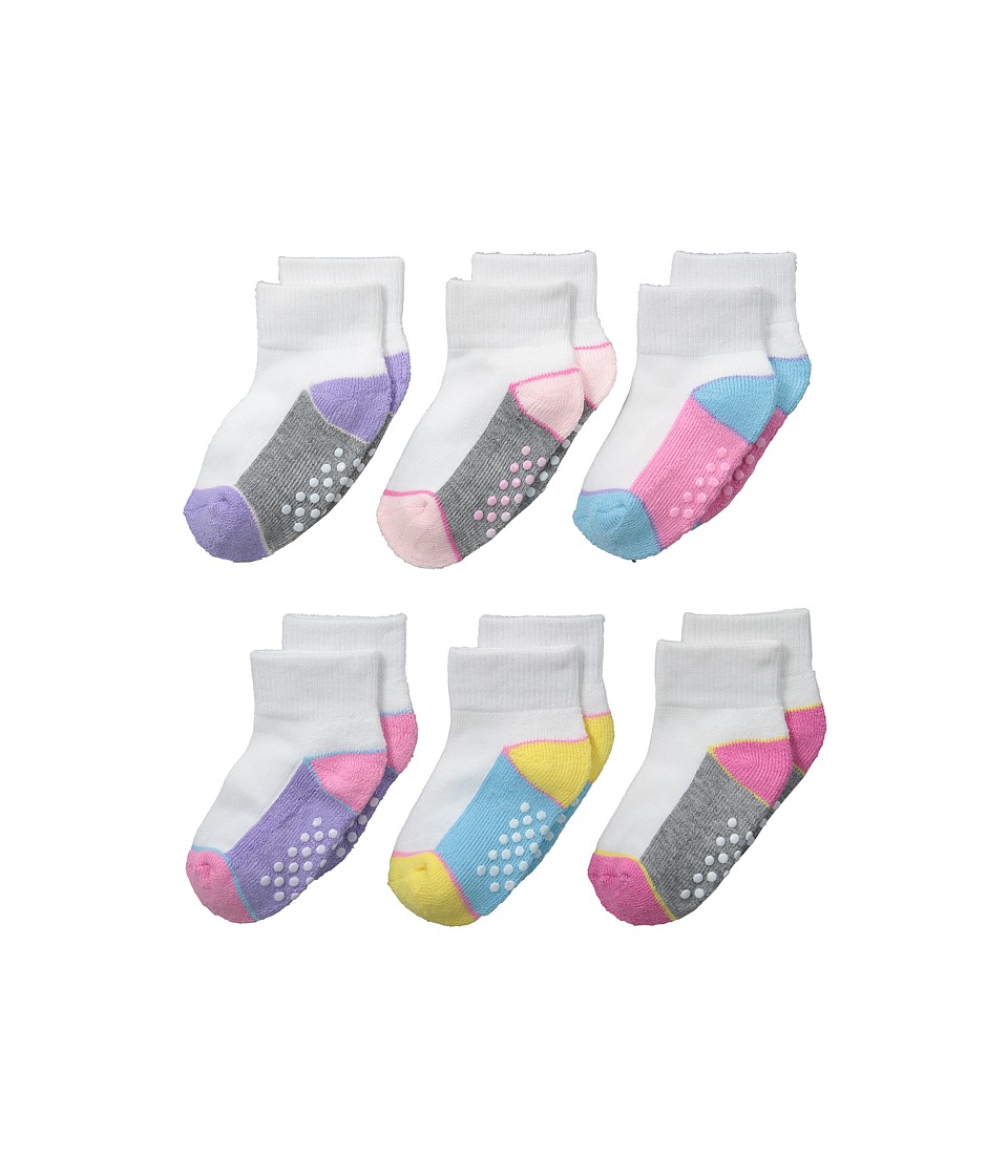 Jefferies Socks - Color Block Half Cushion Quarter Socks 6-Pair Pack (Infant/Toddler) (Multi) Girls Shoes