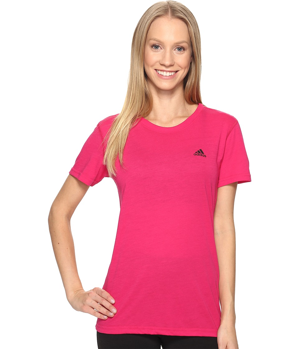 adidas Ultimate Short Sleeve Tee (Bold Pink/Black) Women