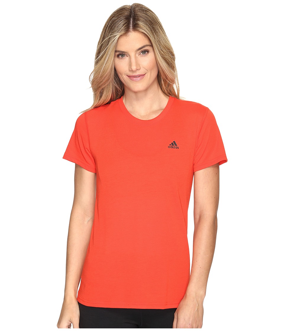 adidas Ultimate Short Sleeve Tee (Core Red S17/Black) Women
