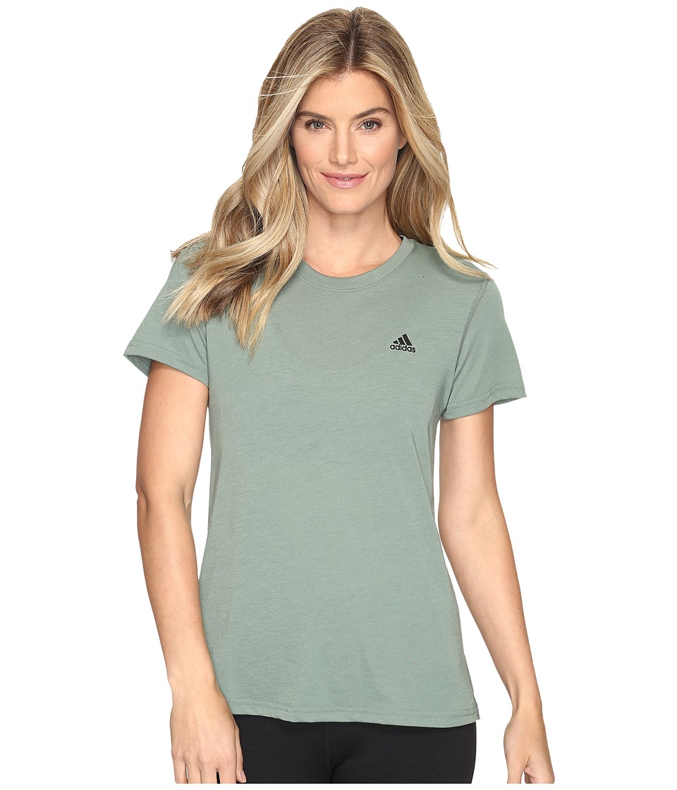 adidas Ultimate Short Sleeve Tee (Trace Green S17/Black) Women
