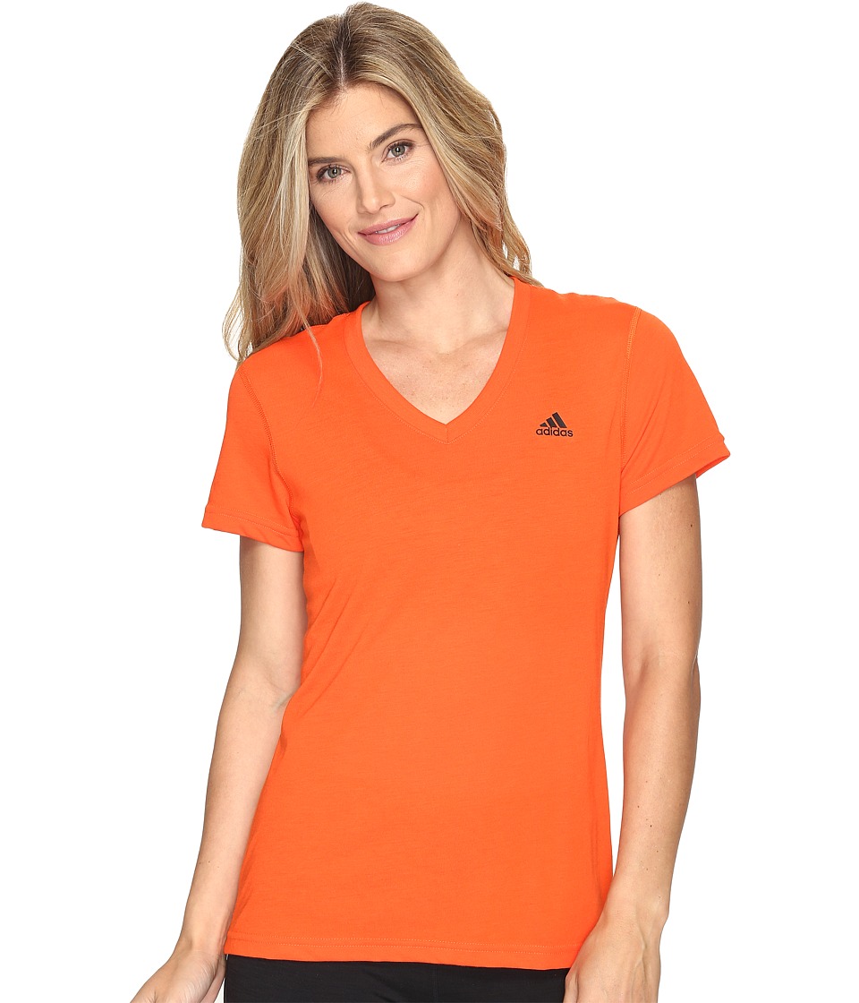 adidas Ultimate V-Neck Tee (Energy S17/Black) Women