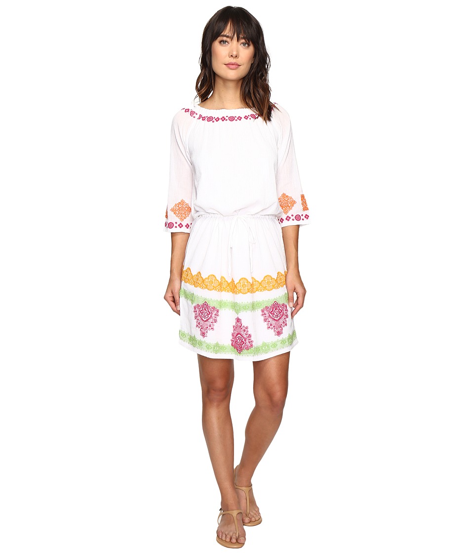 Tommy Bahama Embroidered Gauze Short Dress (Bright White) Women