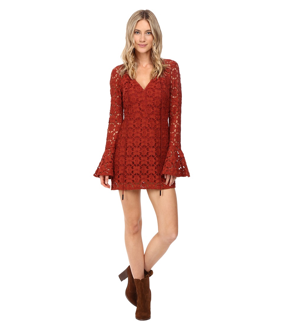 Free People Back to Black Mini Dress (Terracotta) Women