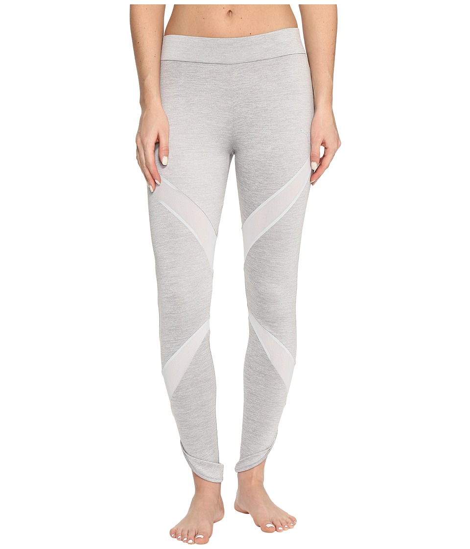 PUMA Evo Mesh Insert Leggings (Light Gray Heather) Women