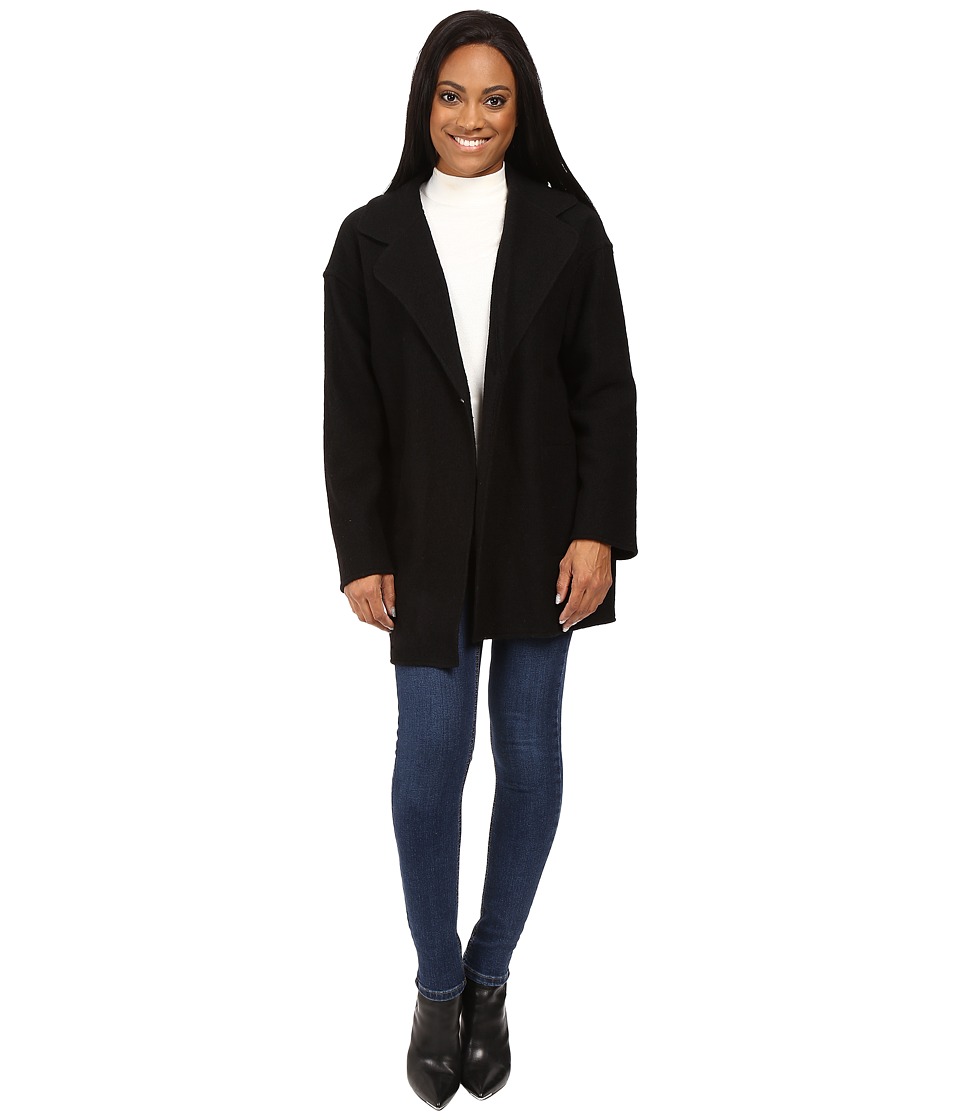 Pendleton Petite Candice Boiled Wool Cardigan (Black) Women