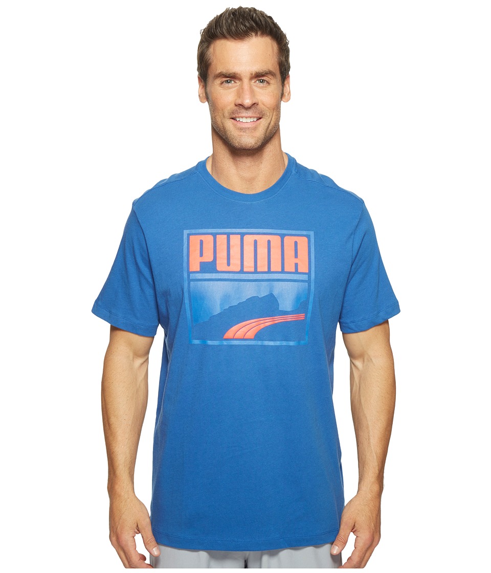PUMA Contrast Suede Tee (True Blue/Bright Plasma) Men