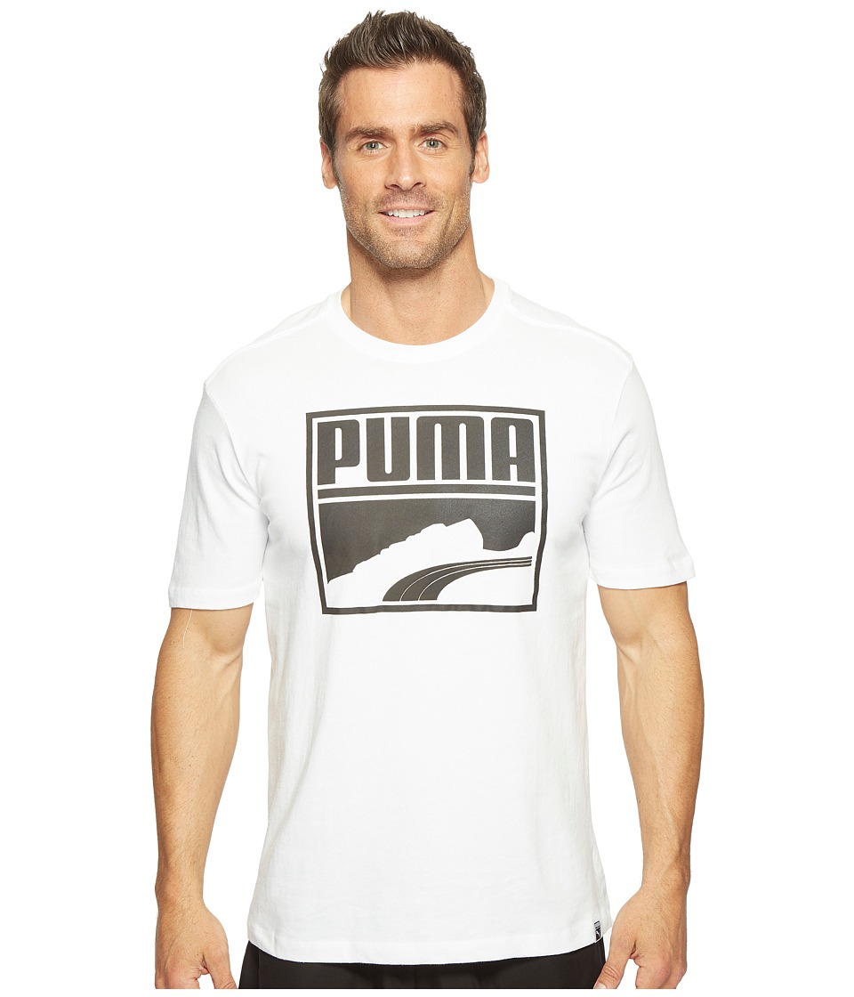 PUMA Contrast Suede Tee (Puma White/Black) Men