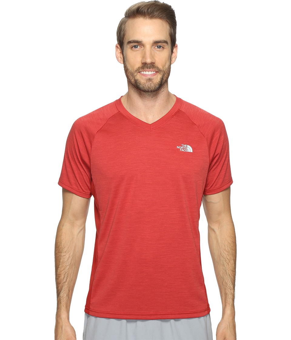 The North Face Ambition V-Neck (Cardinal Red Heather/Cardinal Red (Prior Season)) Men