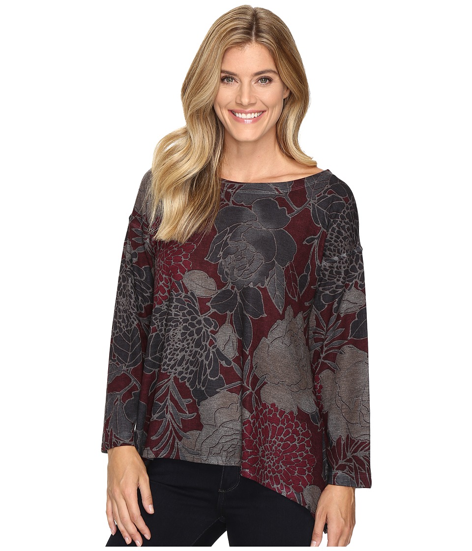 Nally & Millie Floral Print Sweater Top (Multi) Women