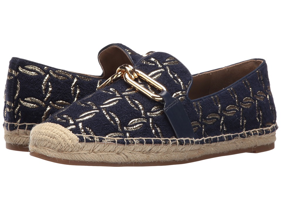 Michael Kors Lennox Espadrille (Maritime/Gold Nautical Rings Metallic Brocade/Smooth Calf/Jute) Women