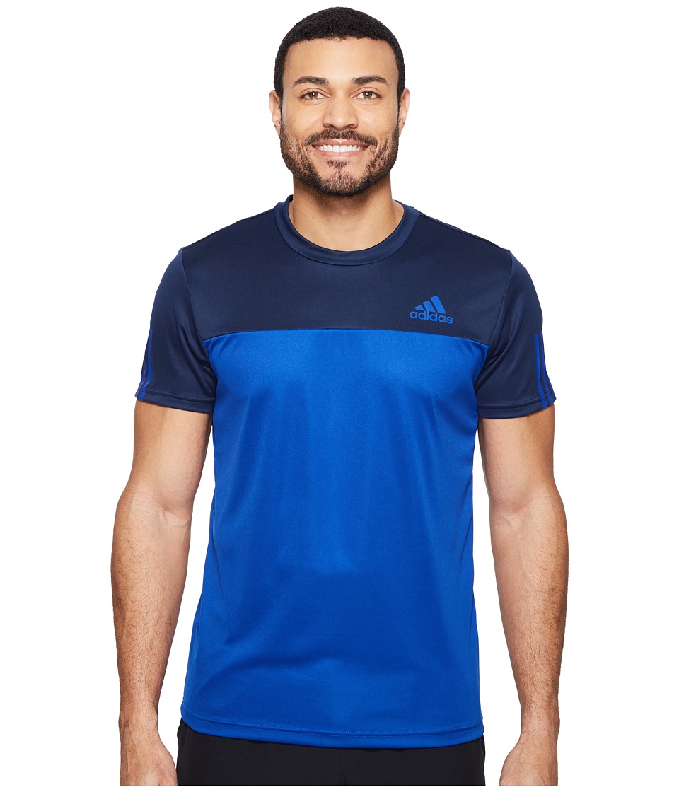 adidas Essentials Tech Colorblock Tee (Collegiate Navy/Collegiate Royal) Men