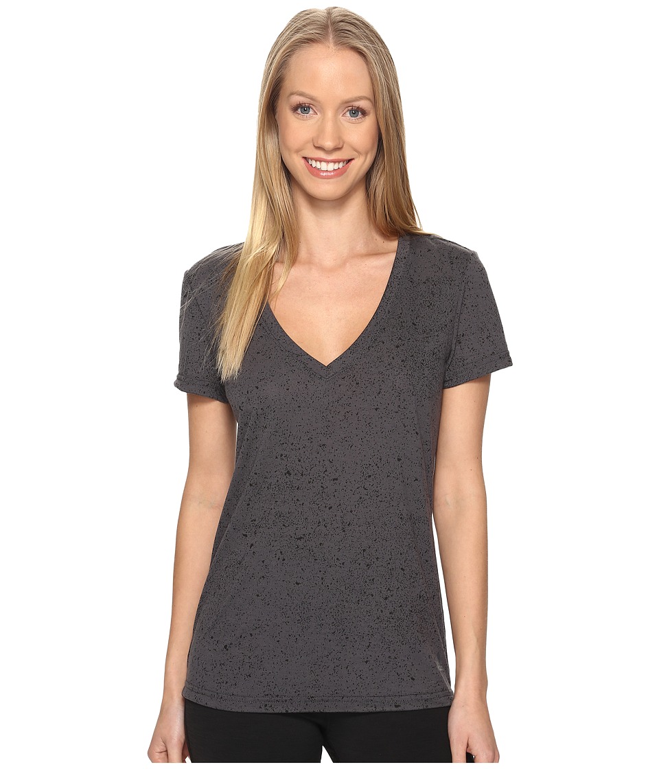 adidas Flecks Deep-V Tee (Dark Grey Heather Solid Grey) Women