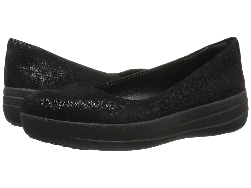 FitFlop F-Sporty Ballerina (Black Glimmer) Women