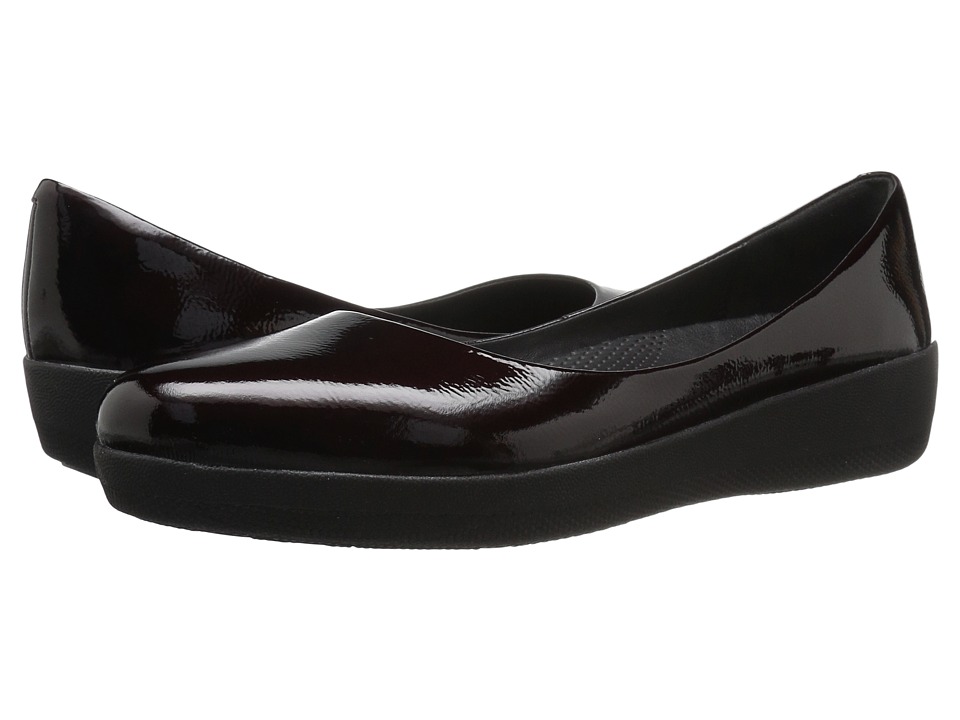 FitFlop Patent Superballerina (Dark Cherry) Women