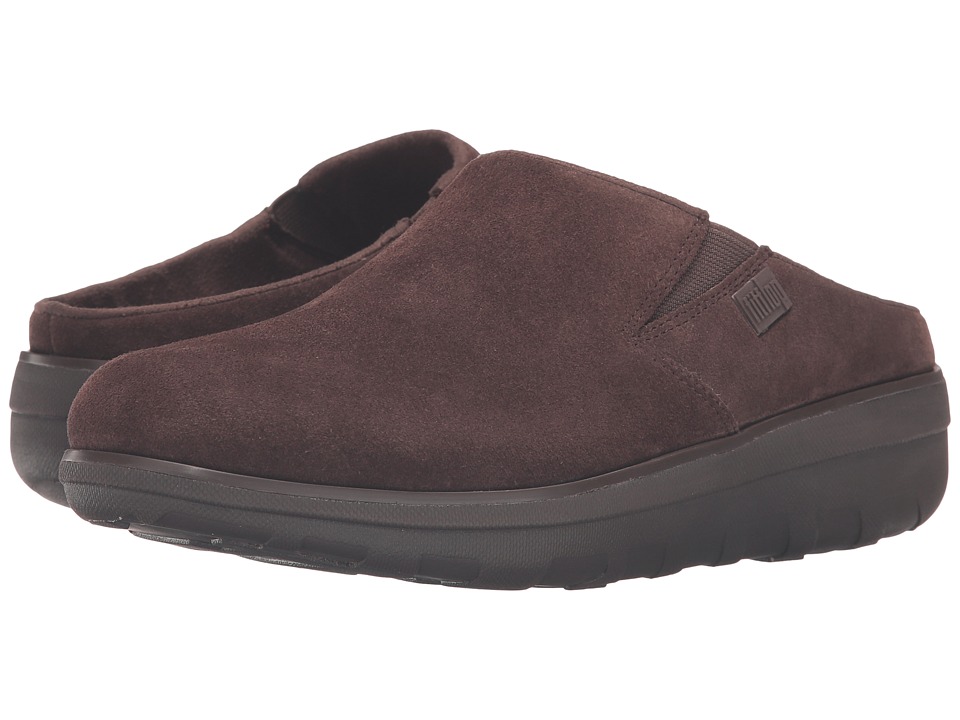 FitFlop Loaff Suede Clogs (Chocolate) Women