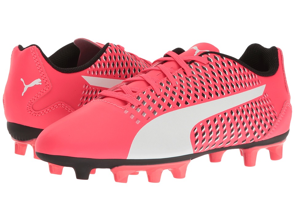 Puma Kids Adreno III FG Jr Soccer (Toddler/Little Kid/Big Kid) (Bright Plasma/Puma White/Puma Black) Kids Shoes