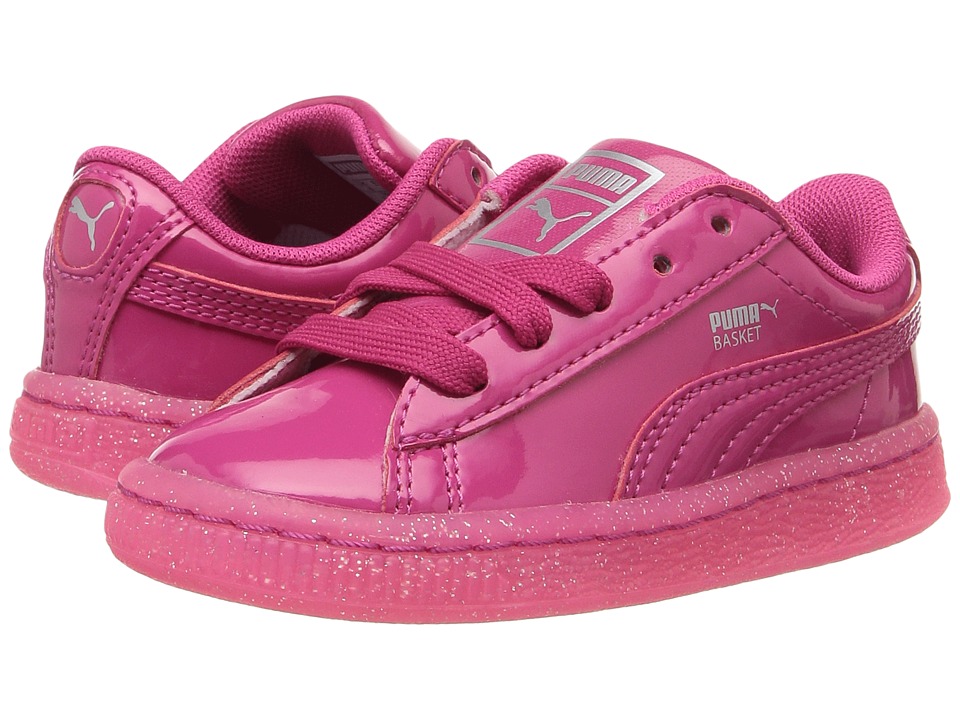 Puma Kids Basket Patent Iced Glitter INF (Toddler) (Beetroot Purple/Beetroot Purple) Girls Shoes