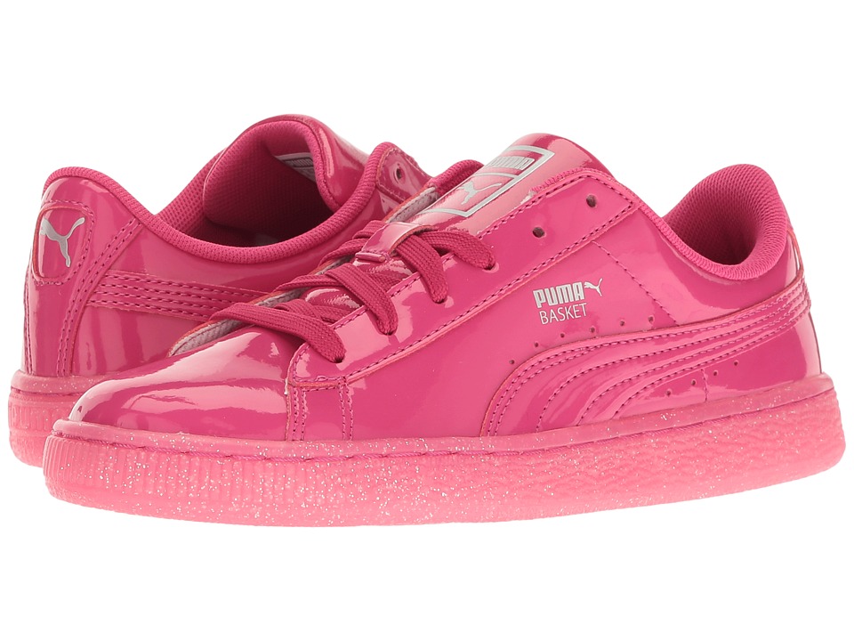 Puma Kids Basket Patent Iced Glitter Jr (Big Kid) (Beetroot Purple/Beetroot Purple) Girls Shoes