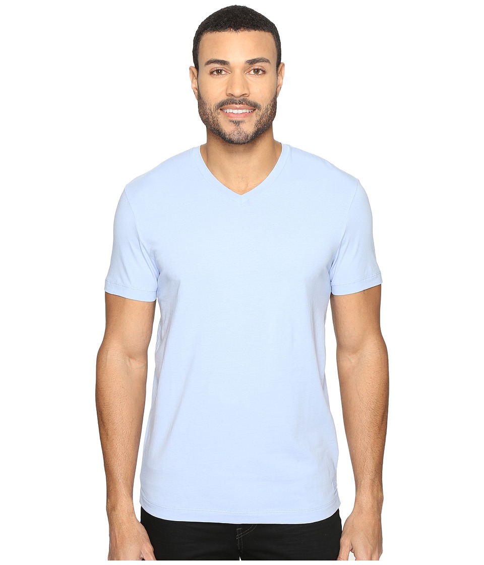 Kenneth Cole Sportswear Short Sleeve V-Neck (Blue Heron) Men