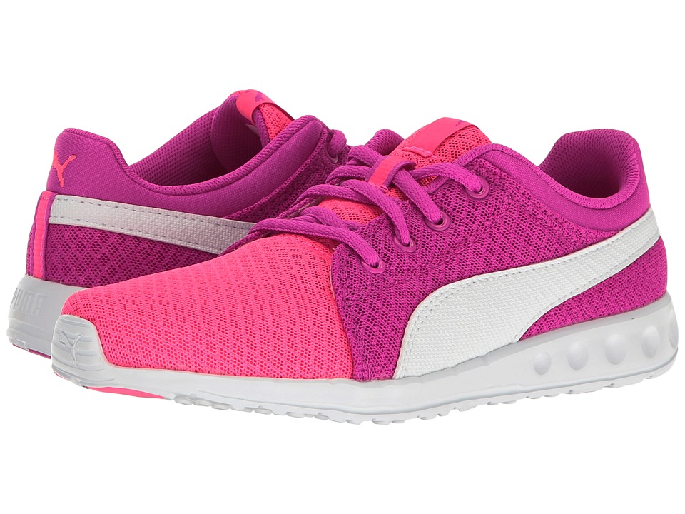 Puma Kids Carson Runner 400 Mesh PS (Little Kid/Big Kid) (Knockout Pink/Puma White) Girls Shoes
