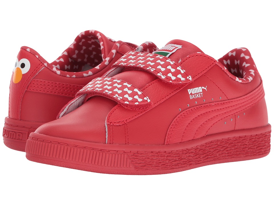Puma Kids Basket Elmo Mono V PS (Little Kid/Big Kid) (High Risk Red/High Risk Red) Kids Shoes