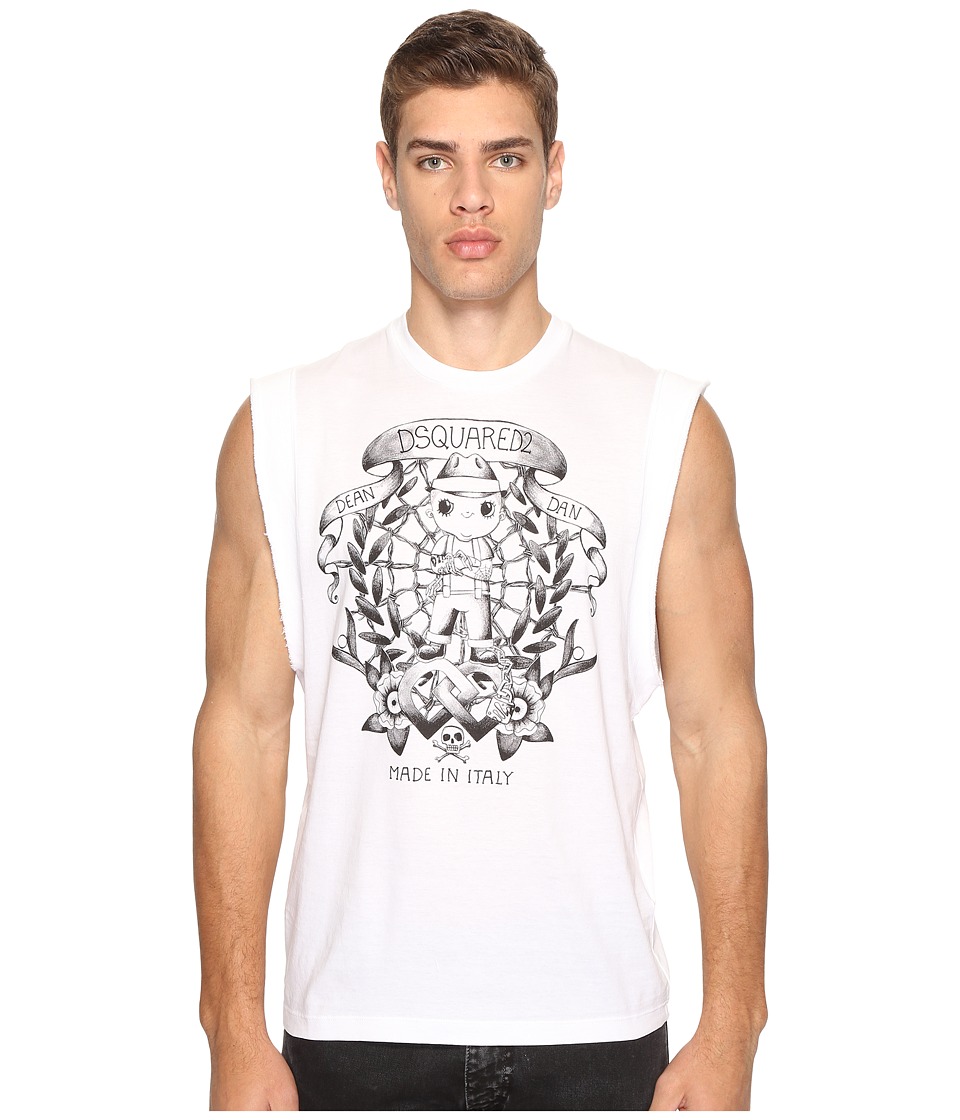 DSQUARED2 Street Ska Sleeveless T-Shirt (White) Men