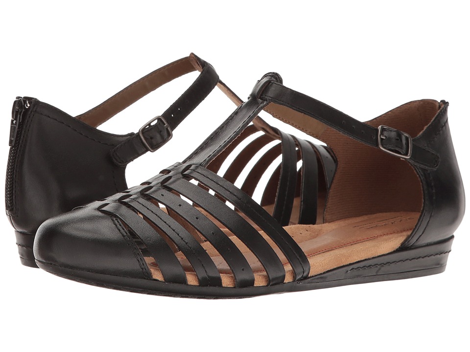 Rockport Cobb Hill Collection Cobb Hill Galway Strappy T (Black Leather) Women