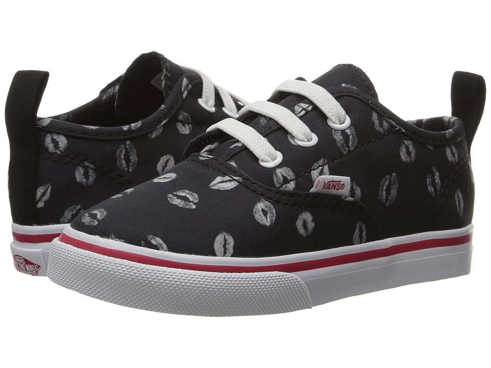 Vans Kids Authentic V Lace (Toddler) ((Valentines) Black/Racing Red) Girls Shoes