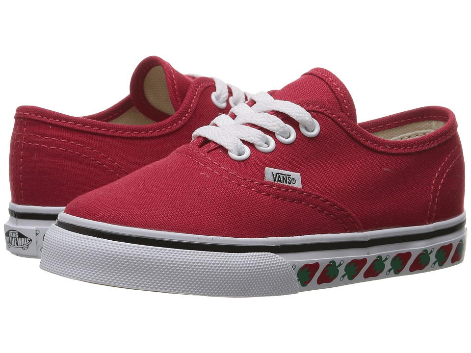 Vans Kids Authentic (Toddler) ((Strawberry Tape) Red/Black) Girls Shoes