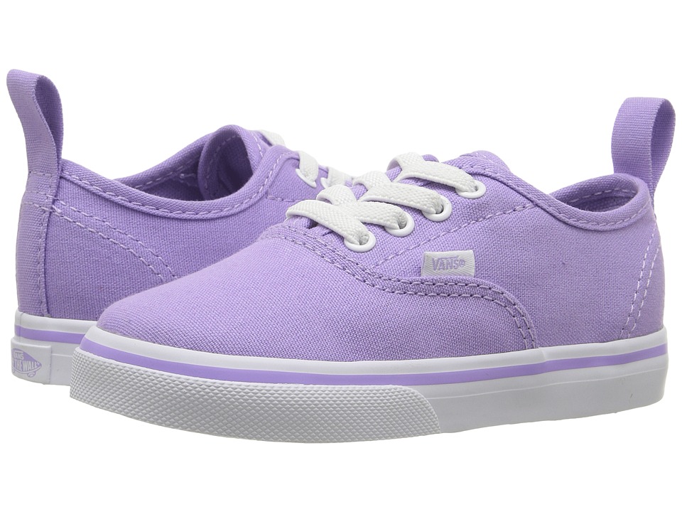 Vans Kids Authentic Elastic Lace (Toddler) (Lavender/True White) Girls Shoes