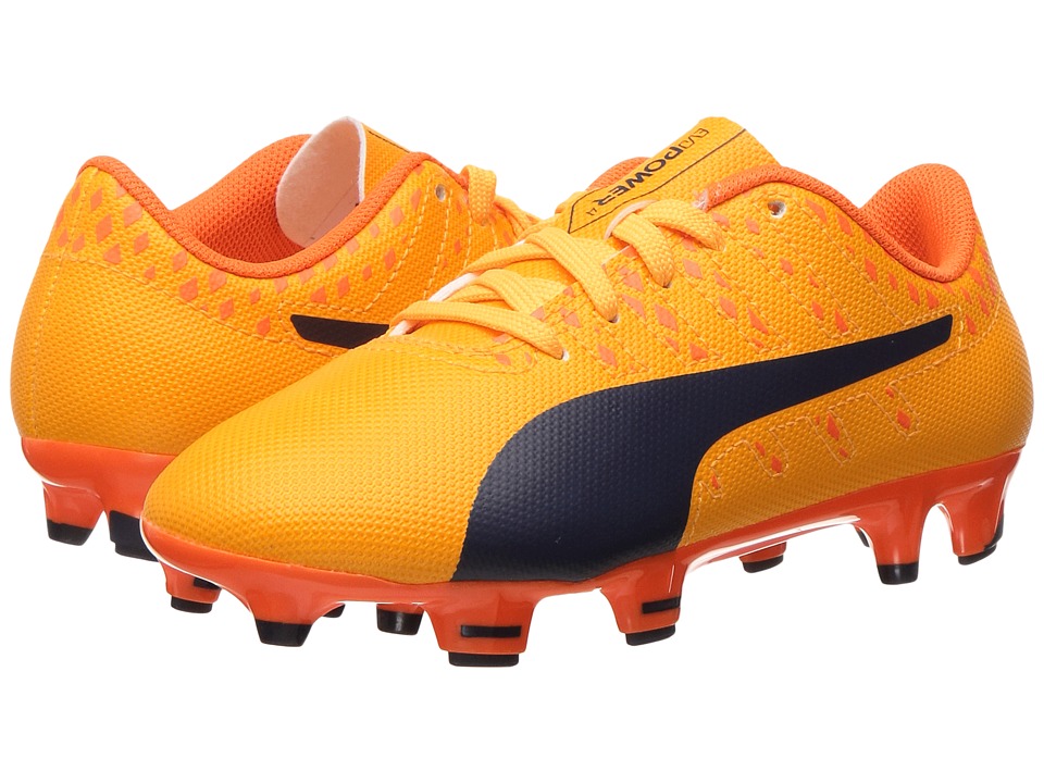 Puma Kids evoPower Vigor 4 FG Jr Soccer (Little Kid/Big Kid) (Ultra Yellow/Peacoat/Orange Clown Fish) Kids Shoes