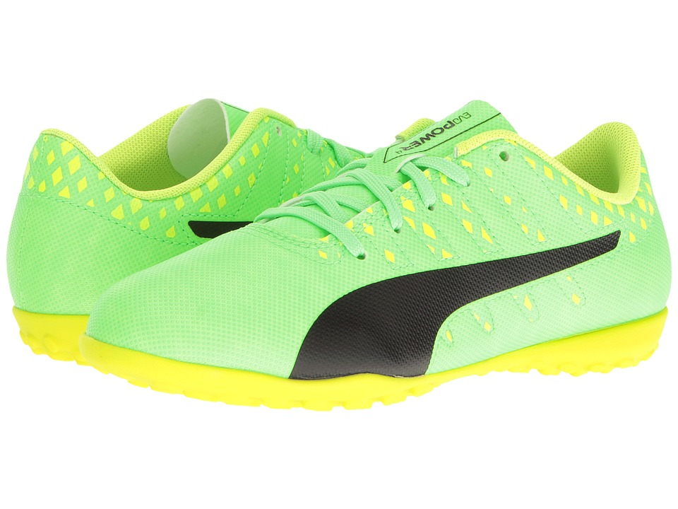 Puma Kids evoPower Vigor 4 TT Jr Soccer (Little Kid/Big Kid) (Green Gecko/Puma Black/Safety Yellow) Kids Shoes