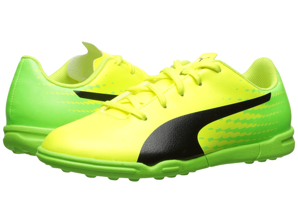 Puma Kids evoSPEED 17.5 TT Jr Soccer (Little Kid/Big Kid) (Safety Yellow/Puma Black/Green Gecko) Kids Shoes