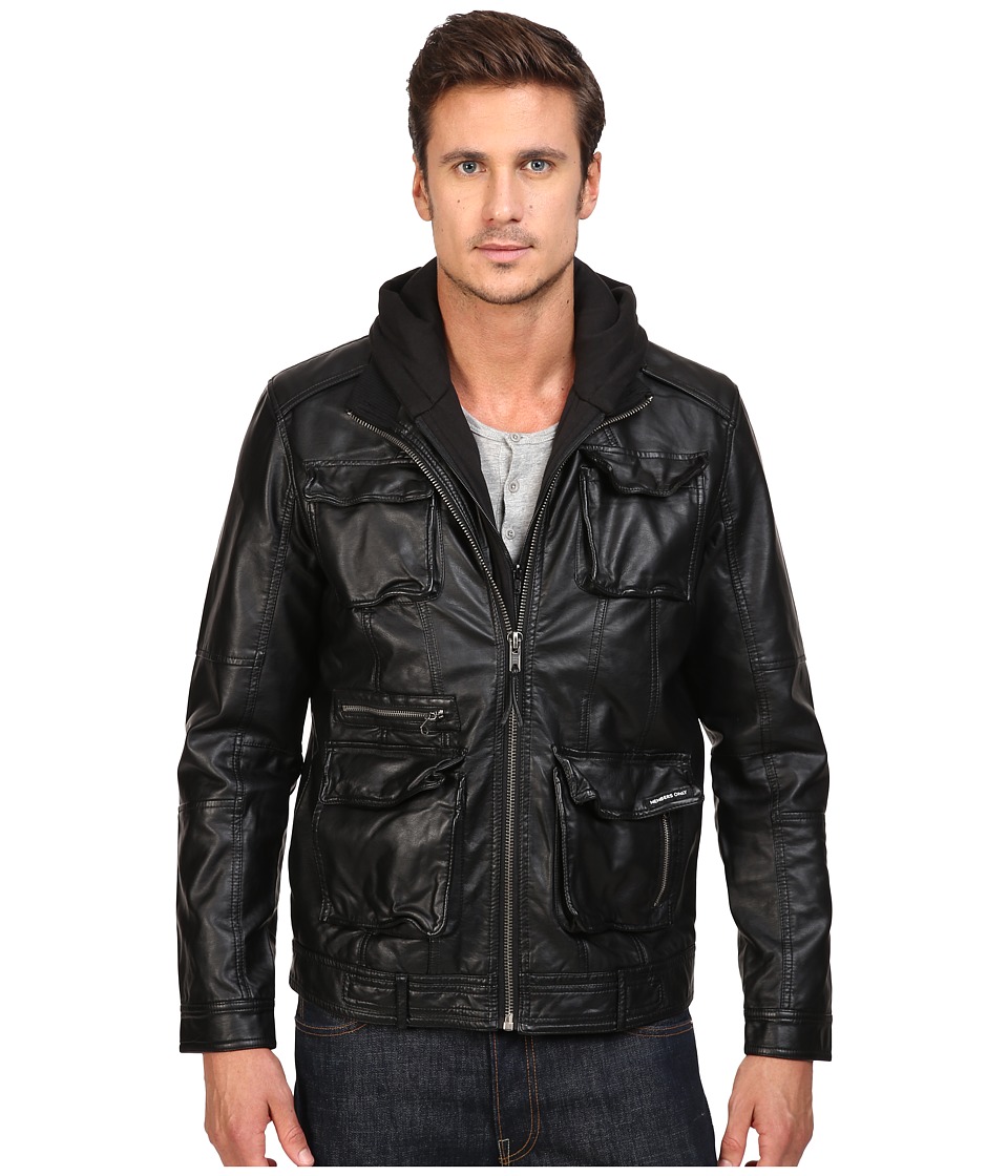 Members Only L-Train Washed PU Jacket (Black) Men