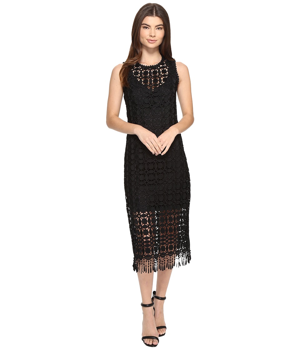 Laundry by Shelli Segal Sleeveless Dress w/ Fringe Hem (Black) Women