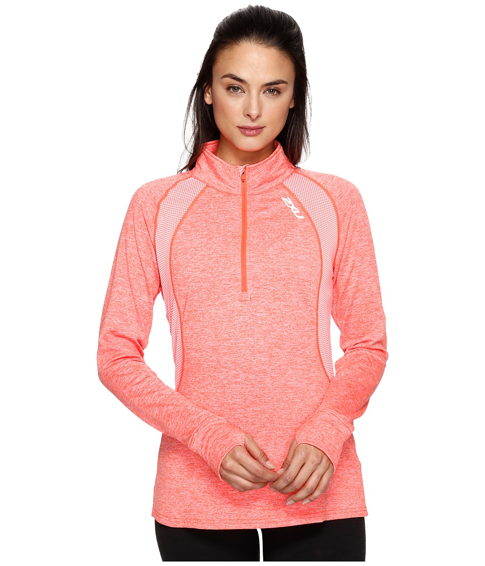 2XU X-Vent Long Sleeve 1/4 Zip (Fiery Coral/Fiery Coral) Women