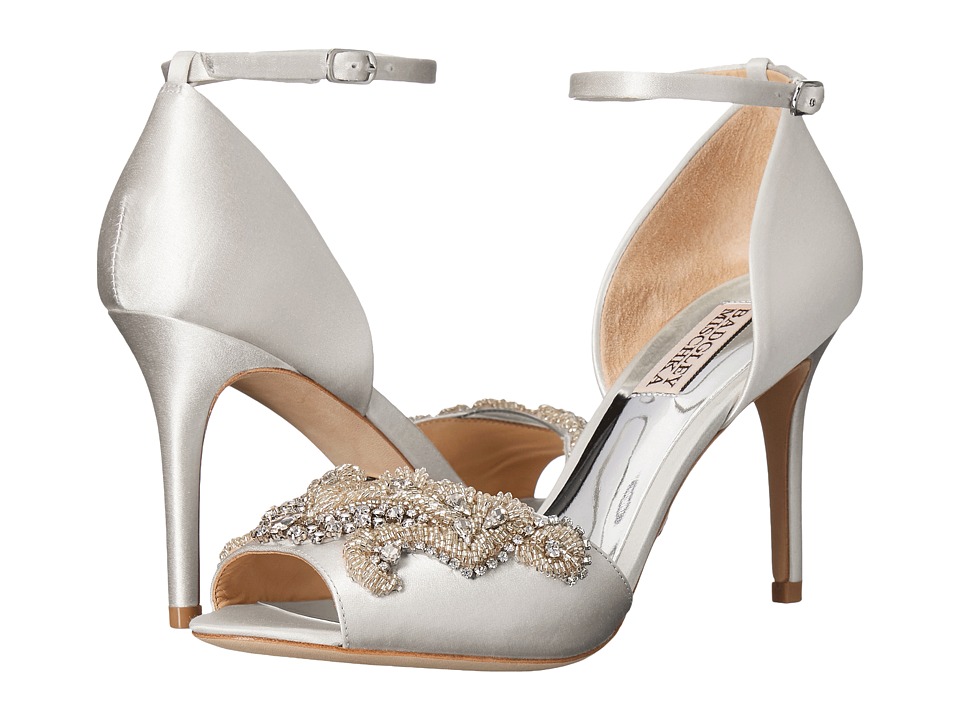 Badgley Mischka Barker (White Satin) High Heels